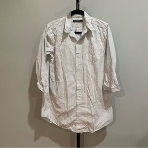 Lauren Ralph Laure Cotton Sleep Shirt Striped Light Pink Size Medium